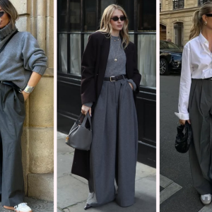 outfits mit grauen hosen für den herbst 2025