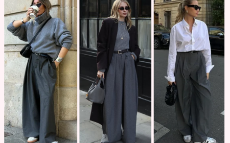 outfits mit grauen hosen für den herbst 2025