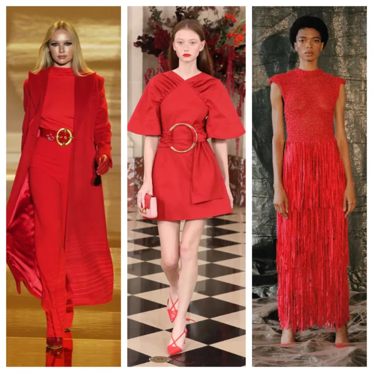 rotes Kleid kombinieren Trendfarben Herbst 2022 Pantone Farben des Jahres