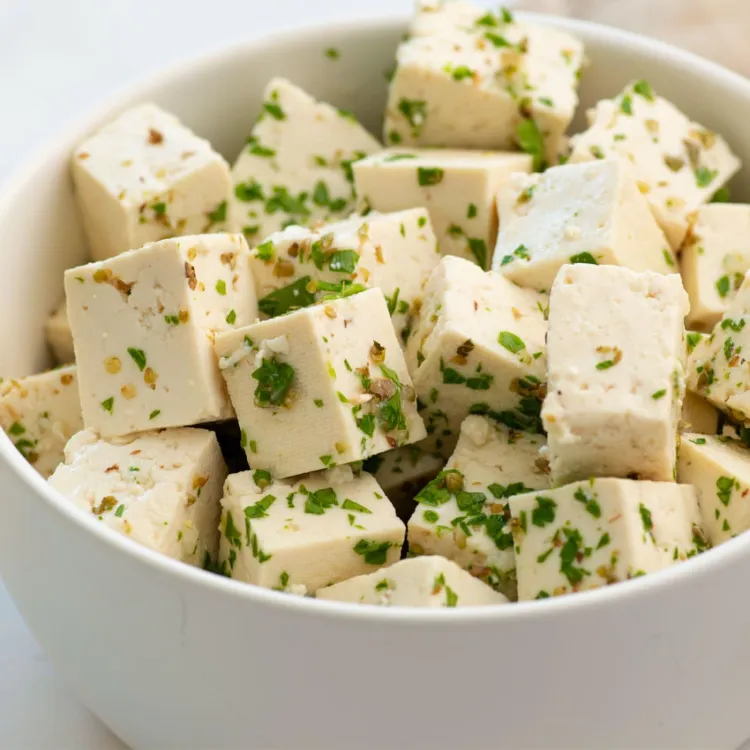 veganer Feta aus Tofu Rezept veganen Käse selber machen einfach
