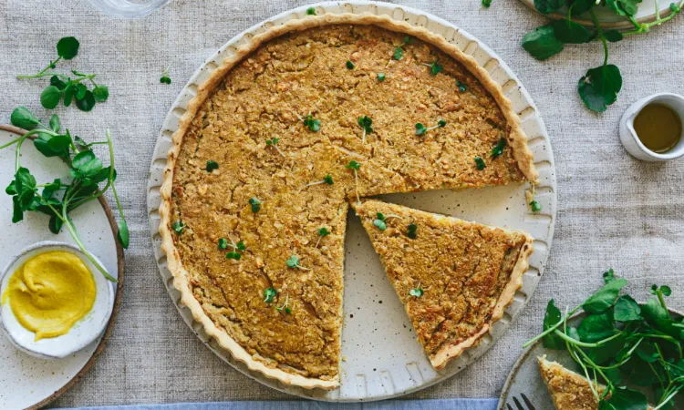 Abfel Zwiebel Speck Quiche Zwiebelkuchen französisch Rezept