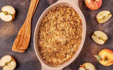 Apfel-Crumble mit Haferflocken - gesundes und einfaches Rezept