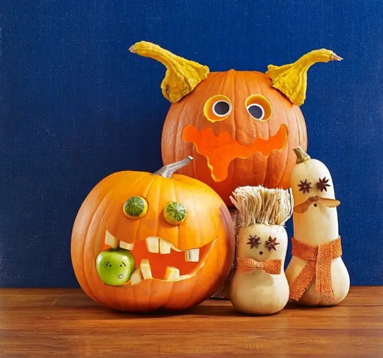 Coole Ideen für kreative und lustige Augen für den Kürbis zu Halloween