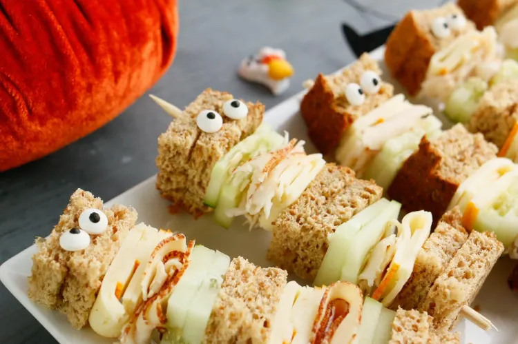 Halloween-Party Buffet Rezepte Halloween Sandwiches ohne Backen