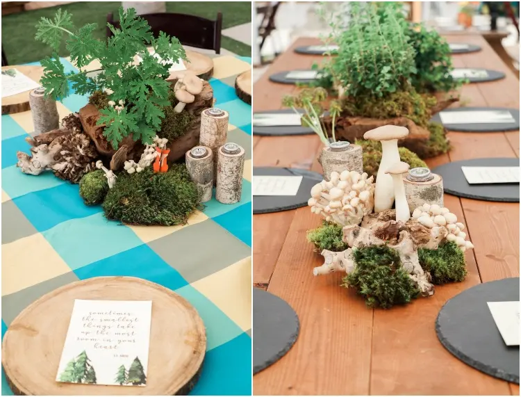 Herbstdeko für Tisch mit Naturmaterialien selber machen