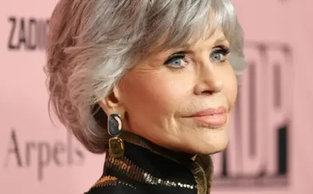 Jane Fonda Frisuren kurze graue Haare mit Strähnchen Bilder