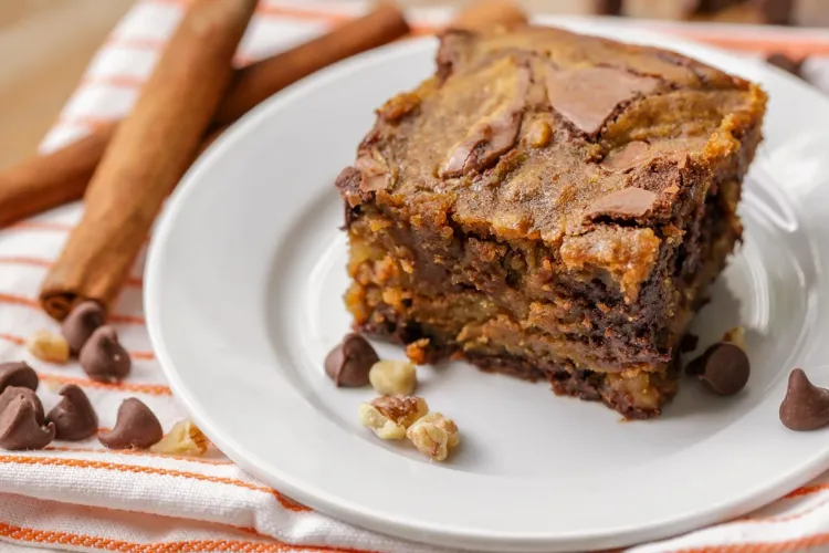 Kürbis Brownies Thermomix Rezept schneller Kürbiskuchen mit Schokolade