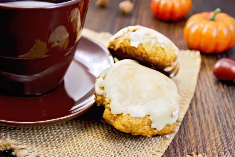 Kürbis Kekse Rezept knusprige Cookies mit Frosting