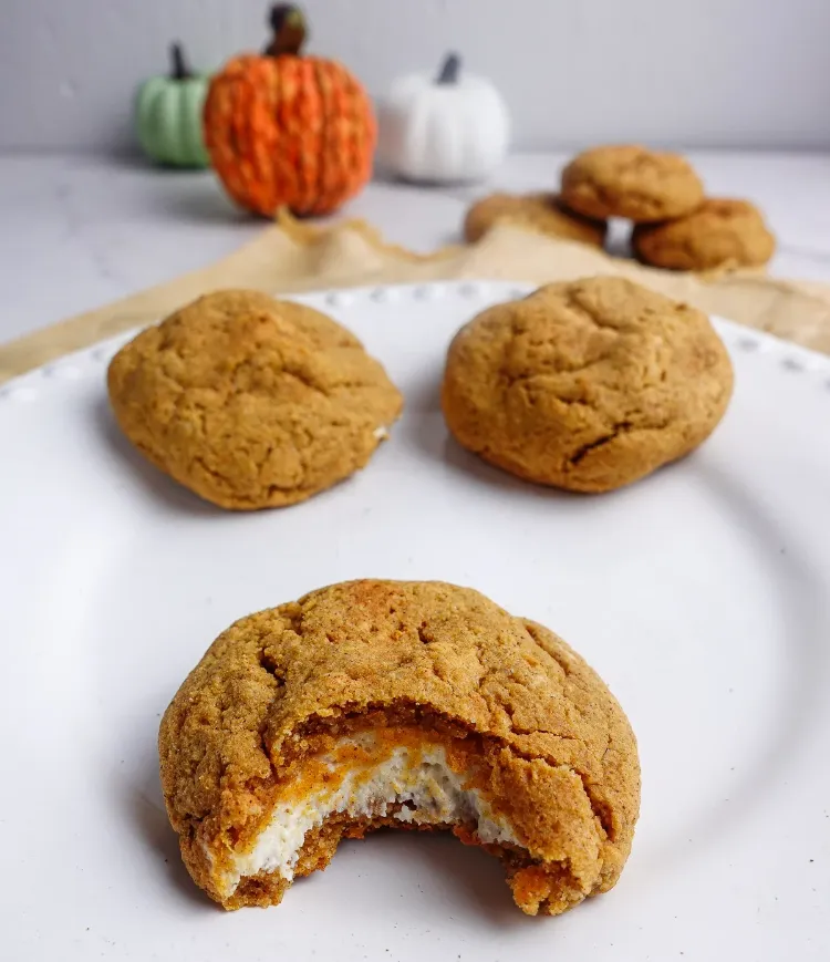Kürbis Kekse gesund Pumpkin Cheesecake Cookies Rezept einfach