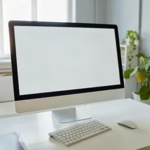 monitor von mac auf der arbeit sauber halten und regelmäßig von staub befreien