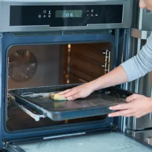 ohne handschuhe durch gängige reinigungsmethoden und hack fett vom backofen entfernen