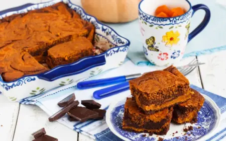 schnelle Schoko Kürbis Brownies gesunder Kürbiskuchen mit Schokolade