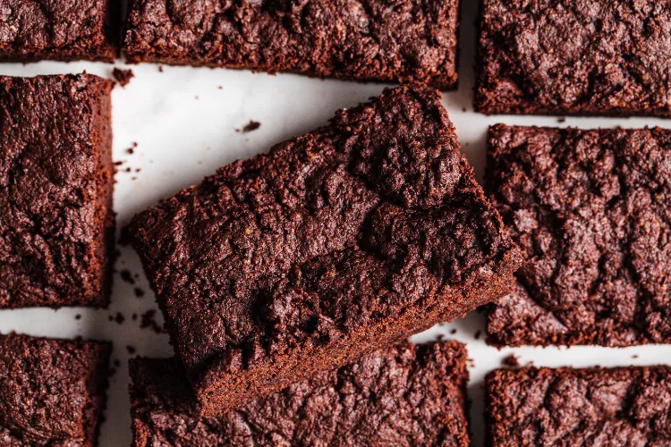 vegane Kürbis Brownies kalorienarm Kürbiskuchen mit Schokolade