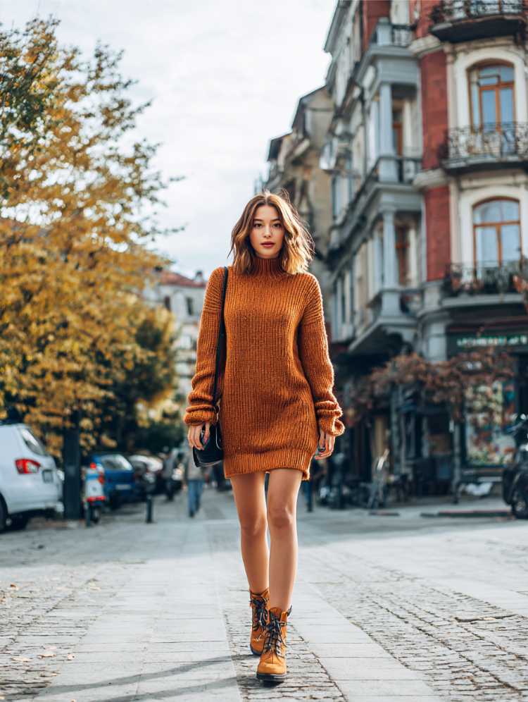 welche schuhe zum strickkleid tragen ankle boots + strickkleid