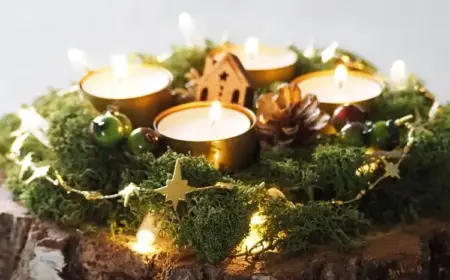 Adventskraz auf Baumscheibe selber machen Anleitung