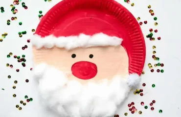 Basteln für Weihnachten mit Kindern ab 3 Jahren - Mit Pappteller einen Weihnachtsmann herstellen