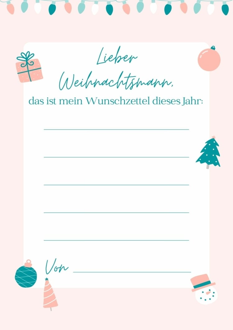 Brief an den Weihnachtsmann senden mit der Adresse
