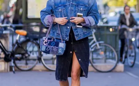 Eleganter Look mit schwarzem Midi-Jeansrock und Jeansjacke - Mode-Trends 2022