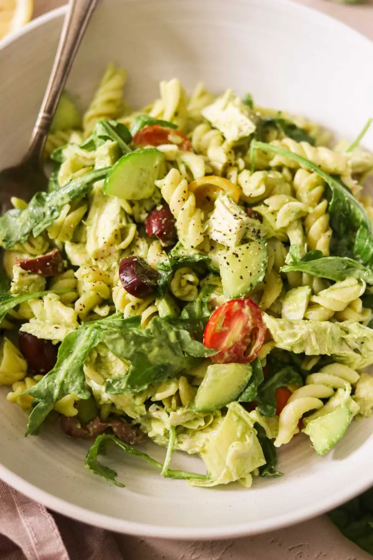 Green Goddes Salad Rezept Nudelsalat mit Avocado Dressing