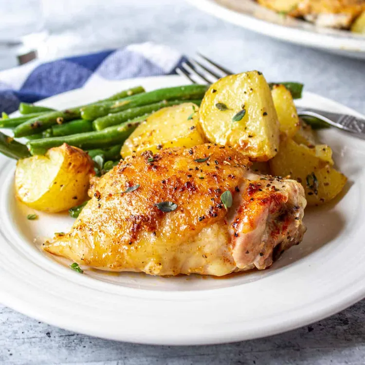 Chicken thighs with baked potatoes cheap recipes with meat