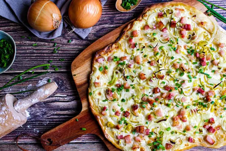 Here you will find the classic Tarte Flambee recipe and some variations