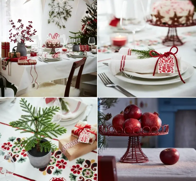 Ikea zu Weihnachten 2022 - Tischdeko in Rot und Grün mit nostalgischem Bauernhof-Flair