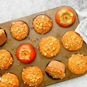 Kaki Muffins Rezept Streusel-Muffins mit Obst