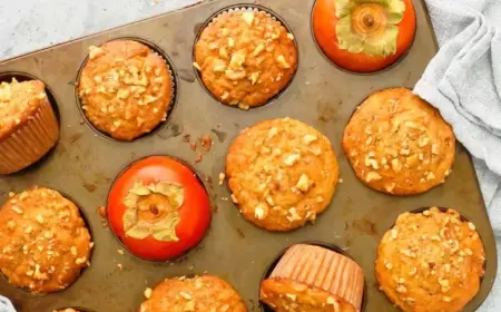 Kaki Muffins Rezept Streusel-Muffins mit Obst