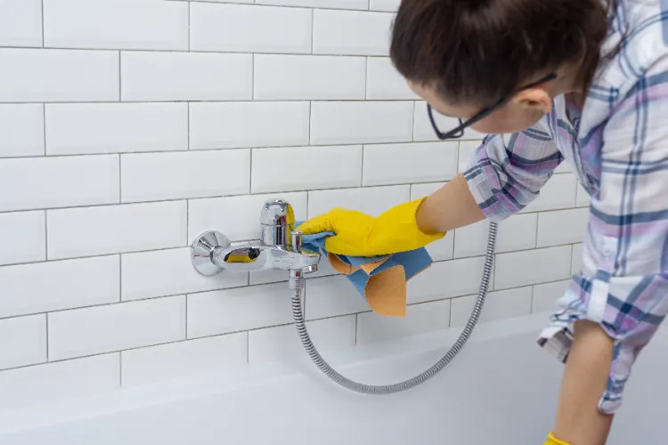 Mischbatterie Dusche entkalken Apfelessig Duschkabine Reinigen Hausmittel