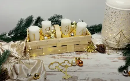 Schnellen DIY Adventskranz in Gold selber machen