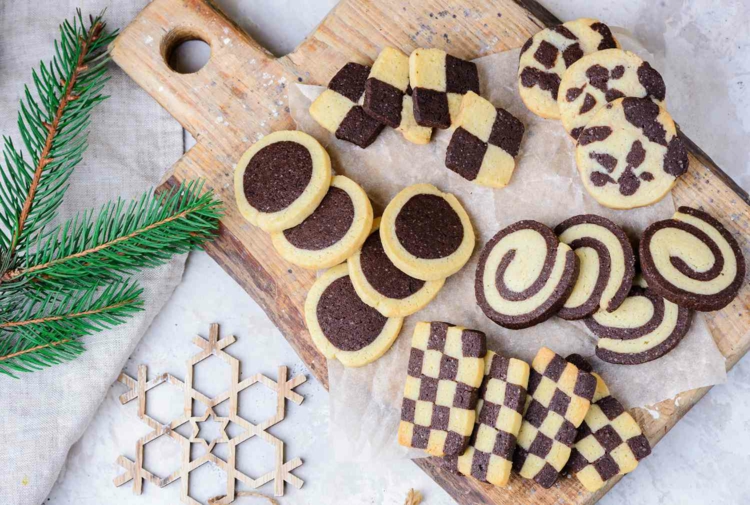 Schwarz-Weiß-Gebäck Rezept - Einfache Weihnachtsplätzchen mit den Kinder backen