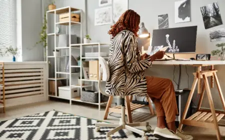 Stauraum im Arbeitszimmer schaffen Home Office dekorieren