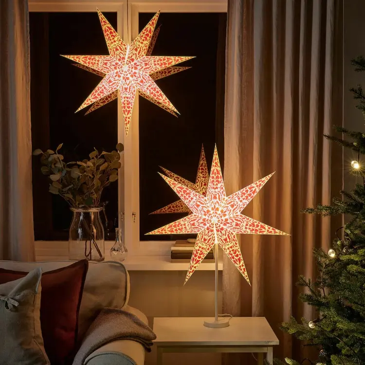 Weihnachtsdeko fürs Wohnzimmer von Ikea - Skandinavische Sterne zum Aufhängen und Aufstellen