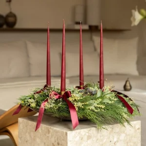 adventskranz auf einem tablett selber machen