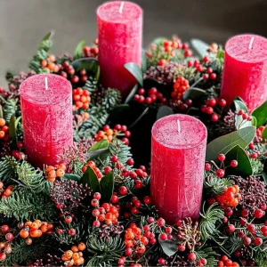 adventskranz rot und modern gestalten
