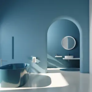 blau als moderne und gängige farbe für badezimmer trends 2023 mit natürlich wirkendem effekt im raum