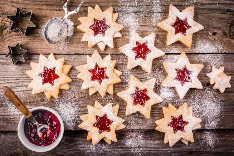 vegane Linzer Kekse mit Marmelade veganes Weihnachtsgebäck Rezept