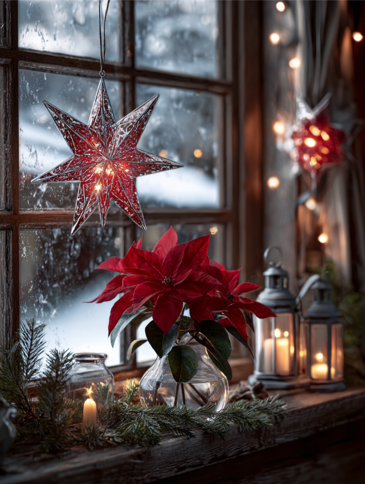 weihnachtsstern & led beleuchtung kombinieren