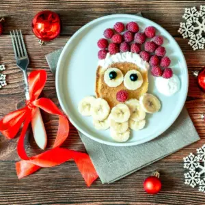 Bananen Pfannkuchen mit Erdnussbutter Weihnachtsfrühstück Ideen Rezepte