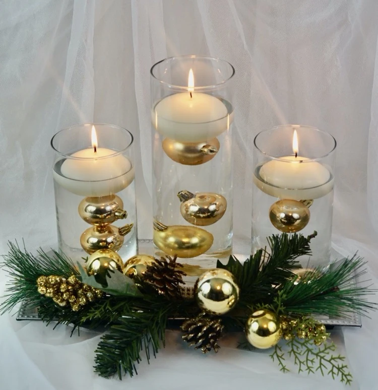 DIY Tischdeko zu Weihnachten mit floating candles