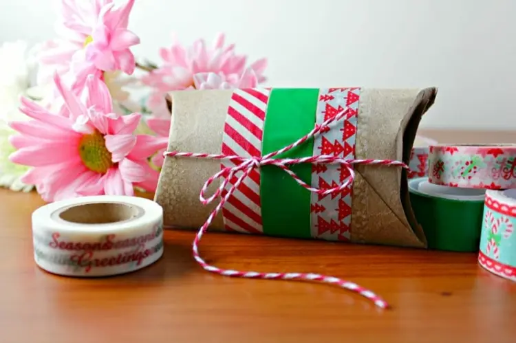 DIY Verpackung weihnachtlich gestalten mit Washi-Tape