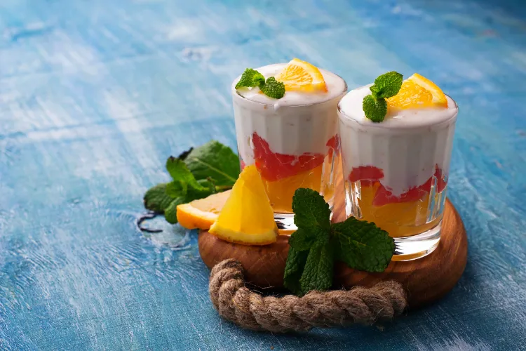 Dessert mit frischen Orangen Rezept Orangen-Joghurt-Creme