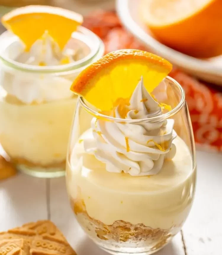 Dessert mit frischen Orangen Spekulatius Käsekuchen mit Orangencreme Rezept