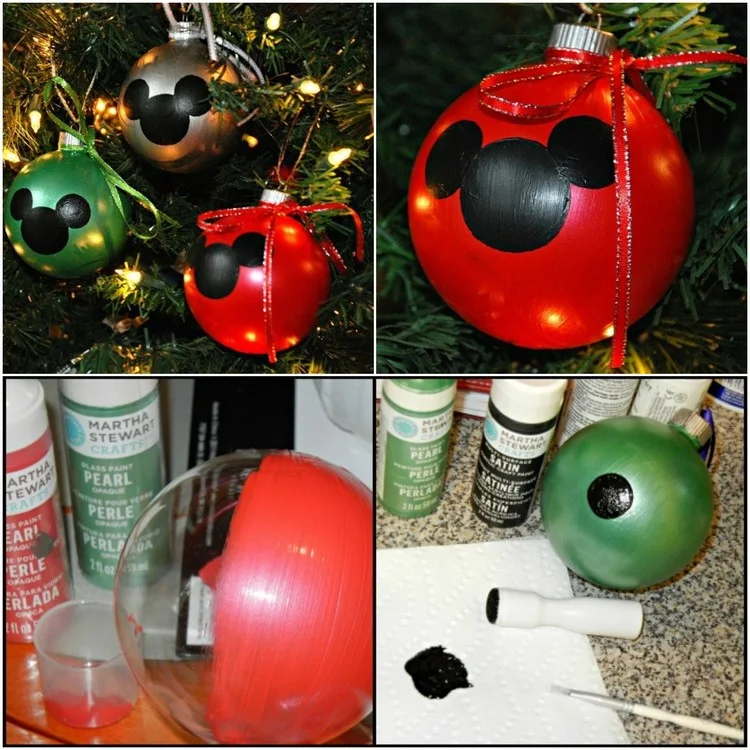 Dieser Mickey Mouse-Weihnachtsschmuck ist sehr einfach zu machen und sieht am Baum wunderbar aus