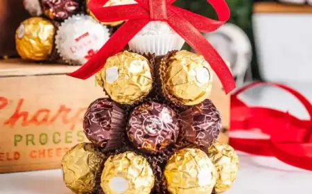 Geschenke aus Süßigkeiten selber machen - Tannenbaum aus Rocher und Raffaello