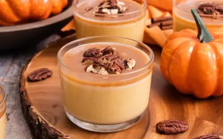 Kürbis Panna Cotta Rezept Winter-Dessert im Glas