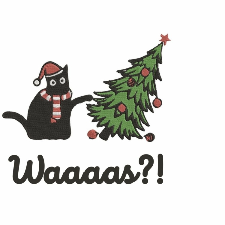 Lustige Weihnachtsbilder für Besitzer von Katzen - Umgestoßener Weihnachtsbaum