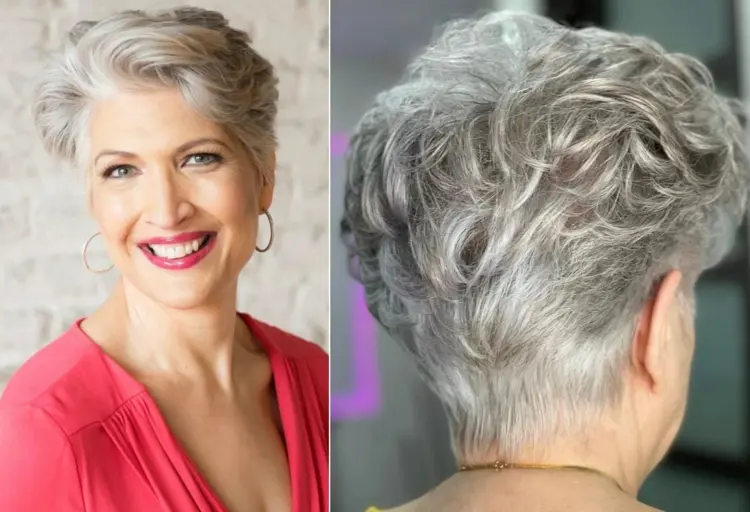 Peppige Frisuren für Frauen ab 60 - Long Pixie mit Stufen