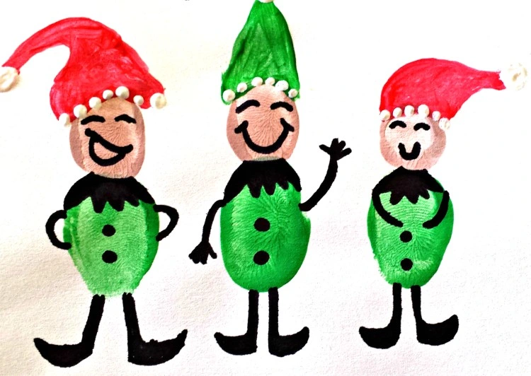 Weihnachtsbilder mit Elfen malen Anleitung und Ideen