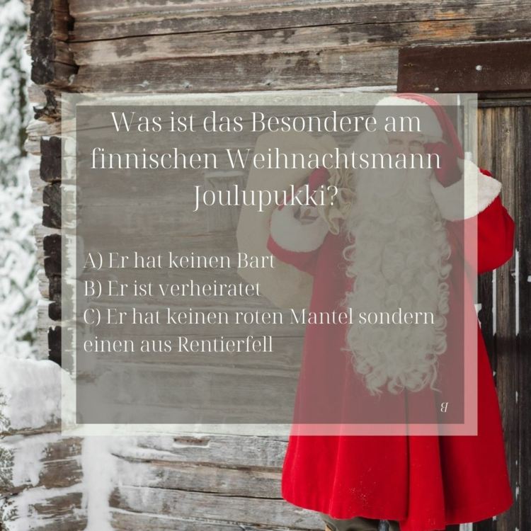 Witziges Weihnachtsquiz - Frage über den finnischen Weihnachtsmann